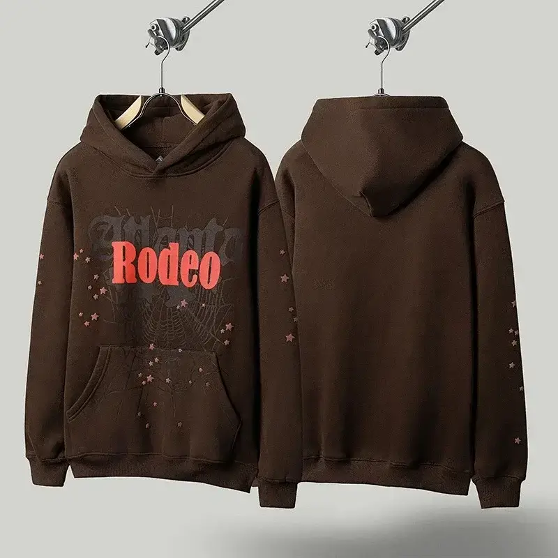 Travis Scott Brown "Rodeo" Hoodie with Spider Web & Star