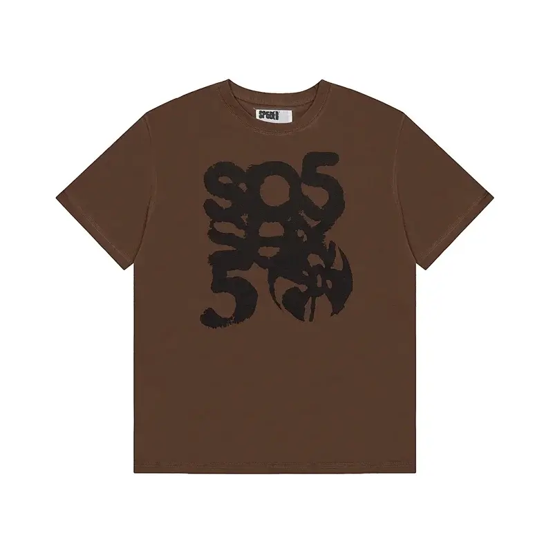 SP5DER Brown Graphic T - Shirt