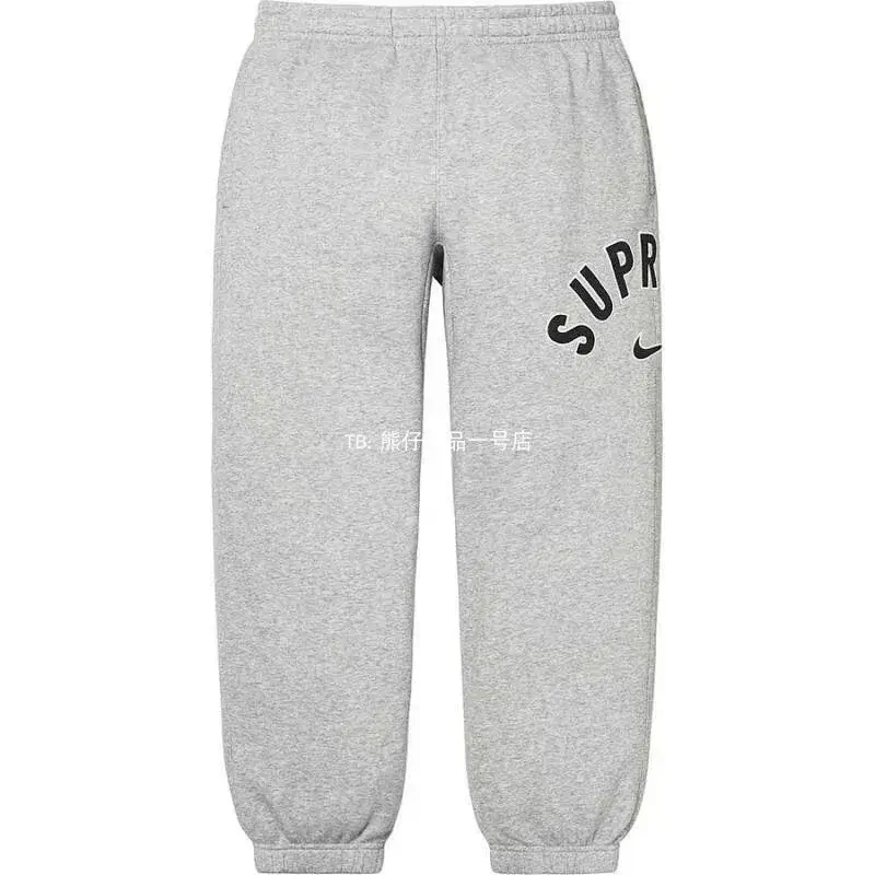 Supreme Gray Sweatpants with Supreme x Nike Logo
