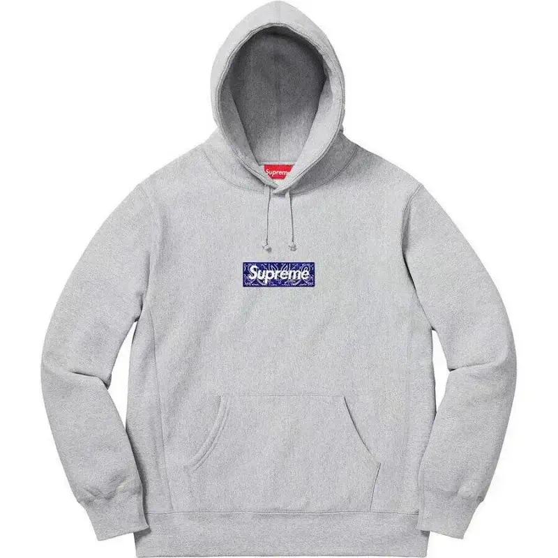 Supreme Gray Bandana Box Logo Hoodie