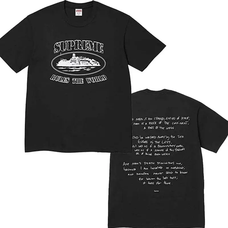 Supreme "RULES THE WORLD" T-Shirt with Poem Text