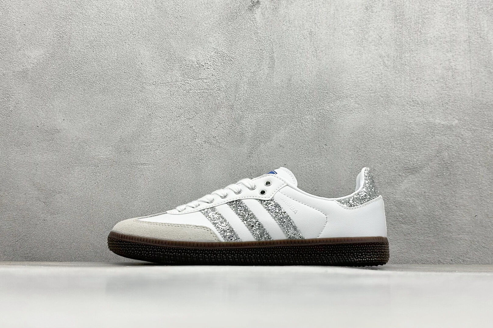 Adidas Samba White Silver Glitter Shoes