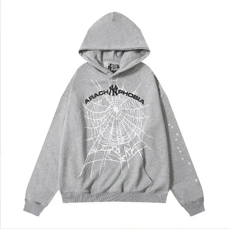 MLB Gray Spider Web & Star Print Hoodie