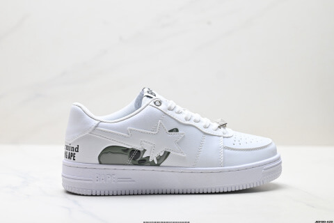 A BATHING APE STA Pastel Color Leather Casual Comfortable Low-top Fashion Sneakers