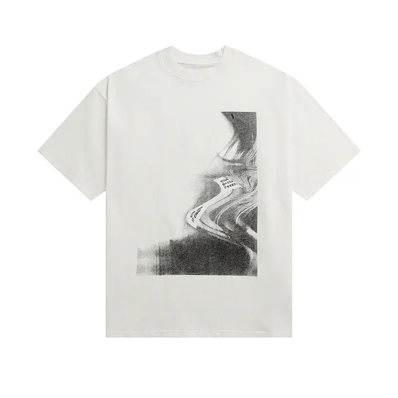 ArtPrintTee White Abstract Art Graphic T - Shirt