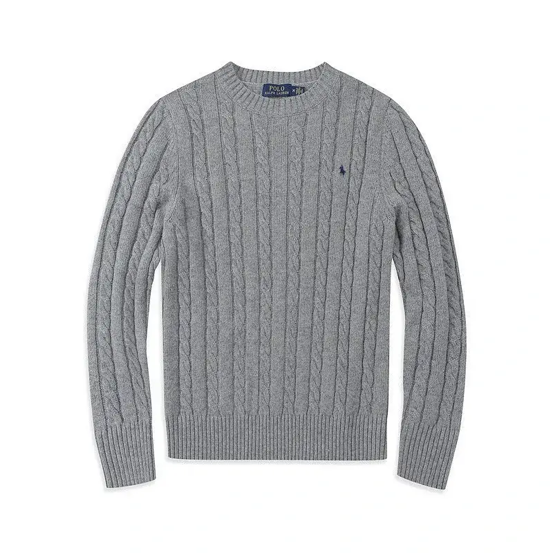 Polo Ralph Lauren  Gray Cable - Knit Crew - Neck Long - Sleeve Sweater
