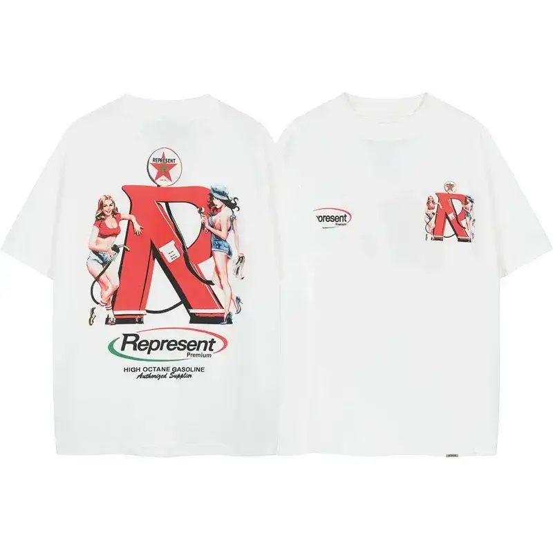 Represent Premium Gasoline Pin-Up Girls Red Graphic T-Shirt