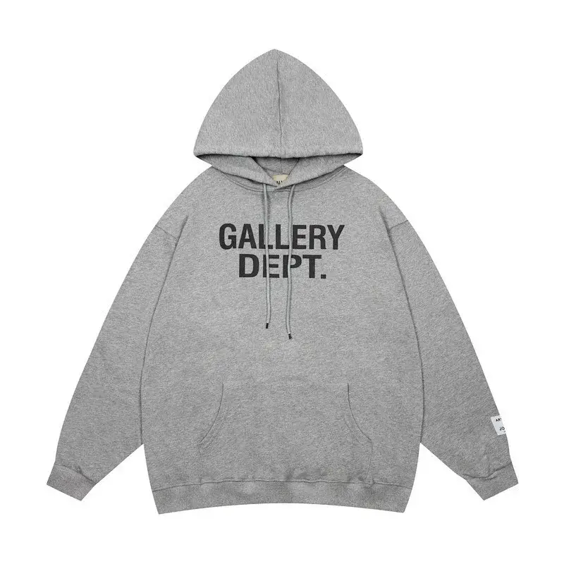 GALLERY DEPT. Gray Hooded Sweatshirt with Logo Print & Pocket