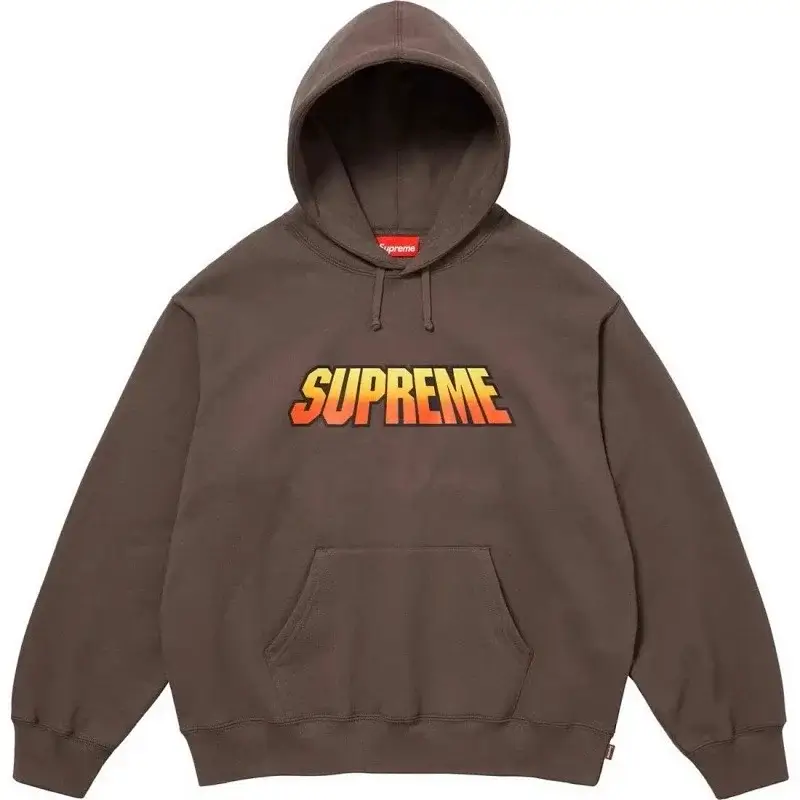 Supreme Brown Gradient Logo Hooded Sweatshirt