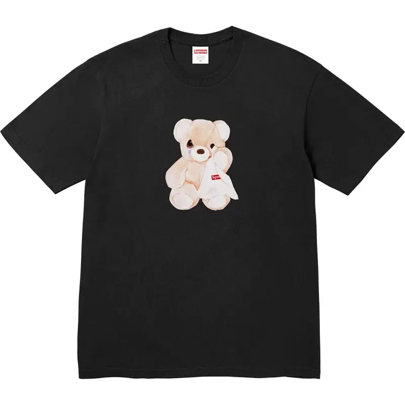 Supreme Black Crying Teddy Bear T - Shirt