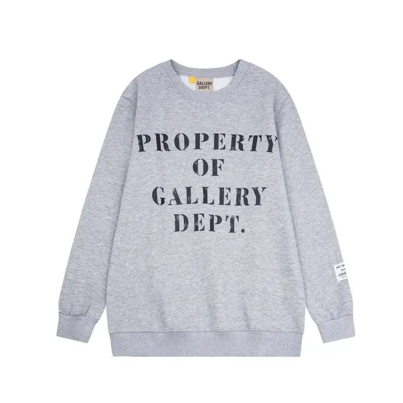 GALLERY DEPT. Gray "PROPERTY OF GALLERY DEPT." Graphic Crewneck Sweatshirt