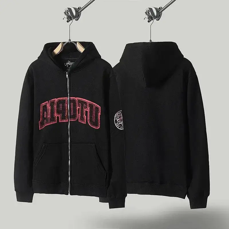 AOF Black Hoodie with Red A19OTU Print