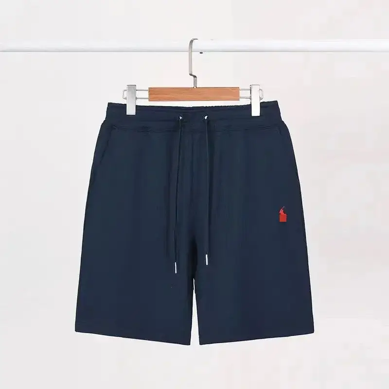 Polo Ralph Lauren Navy Blue Drawstring Shorts with Embroidered Red Pony Logo