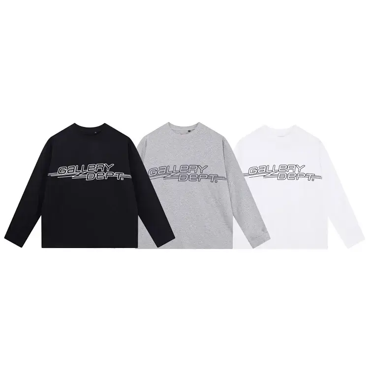GALLERY DEPT. Graphic Print Long Sleeve T - Shirts (Black/Gray/White)
