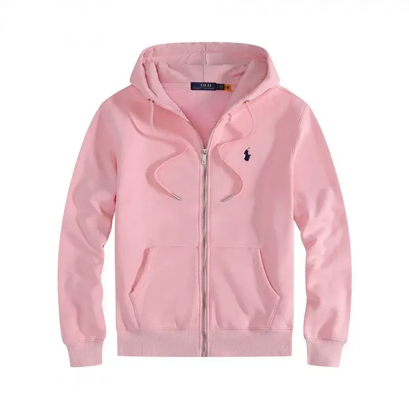Polo Ralph Lauren  Pink Full - Zip Hooded Sweatshirt with Kangaroo Pocket and Embroidered Logo