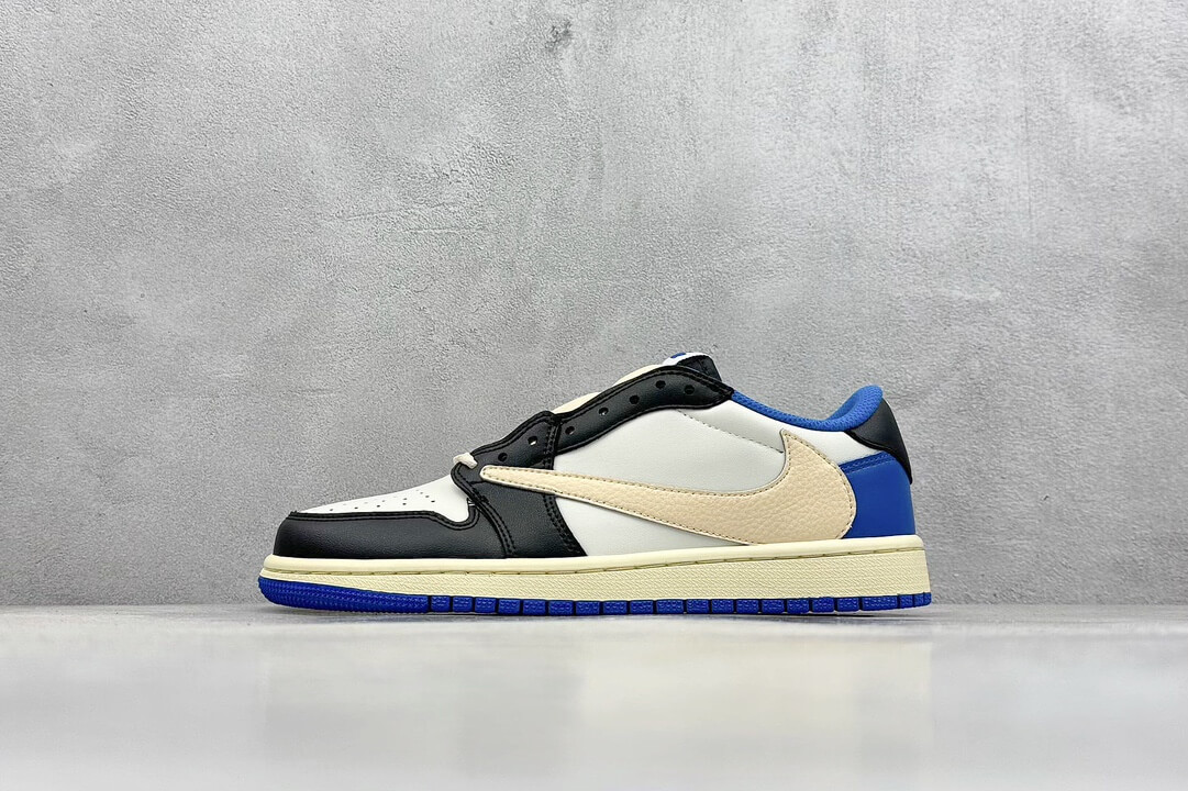 Nike Air Jordan 1 Low Black White Blue Sneakers