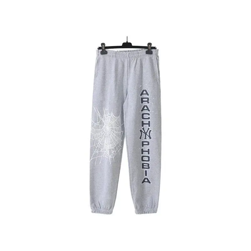 NY Gray ArachnoPhobia Spider Web Print Joggers