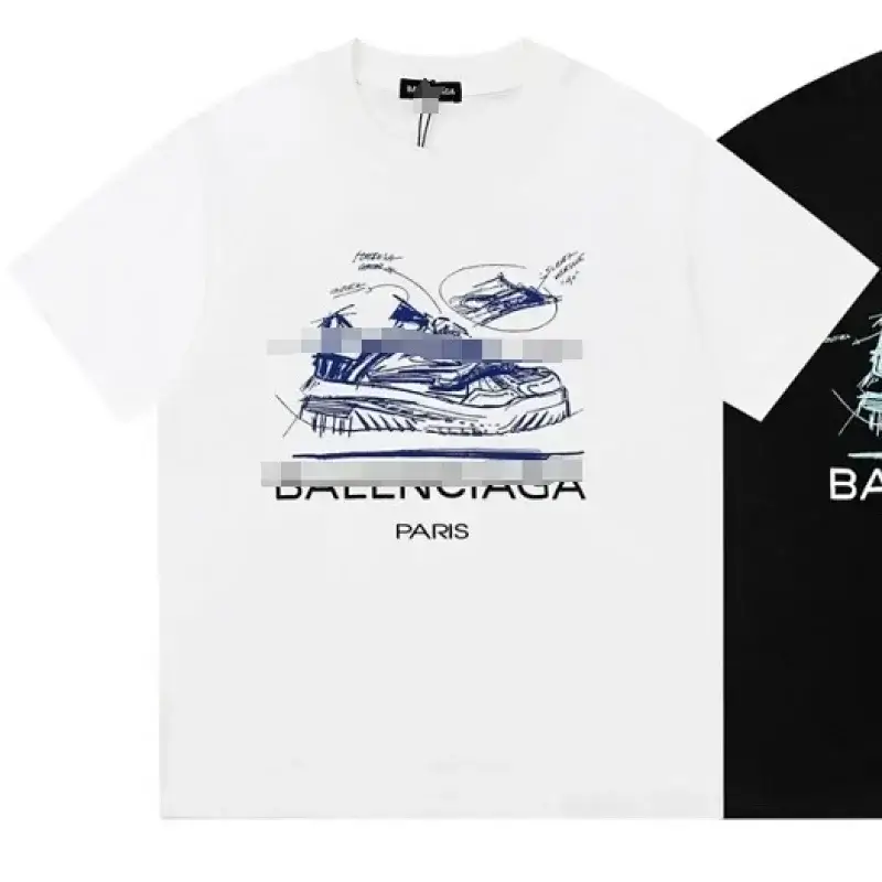 Balenciaga Paris Sketch Print T-Shirt