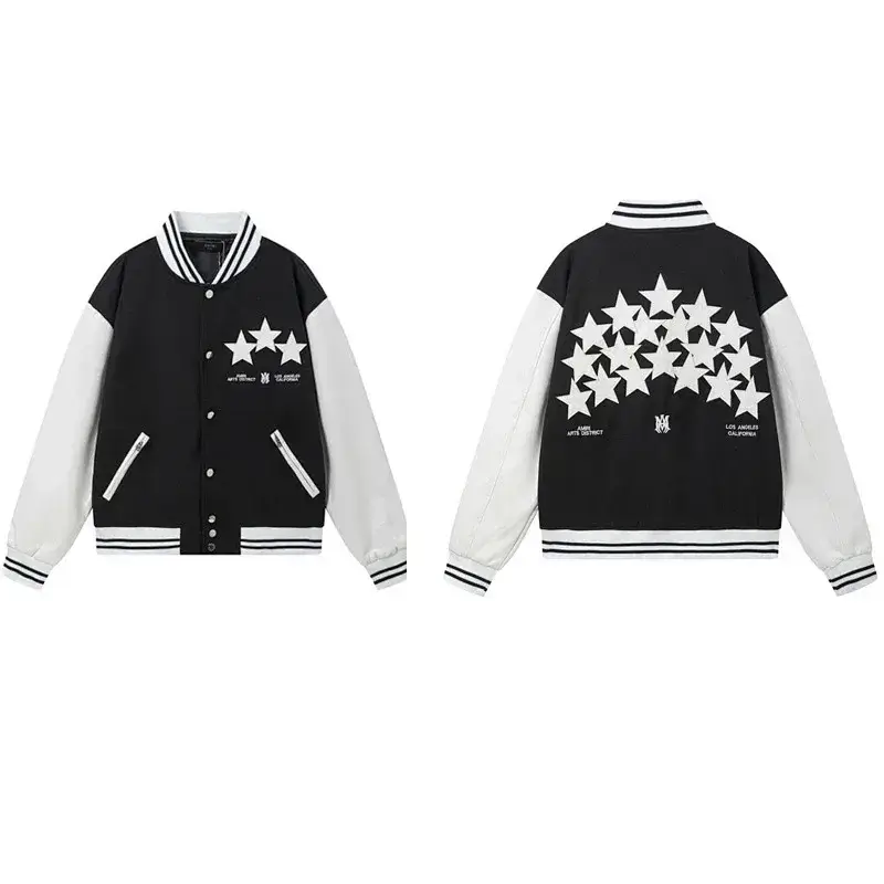 Amiri Black White Star Varsity Jacket