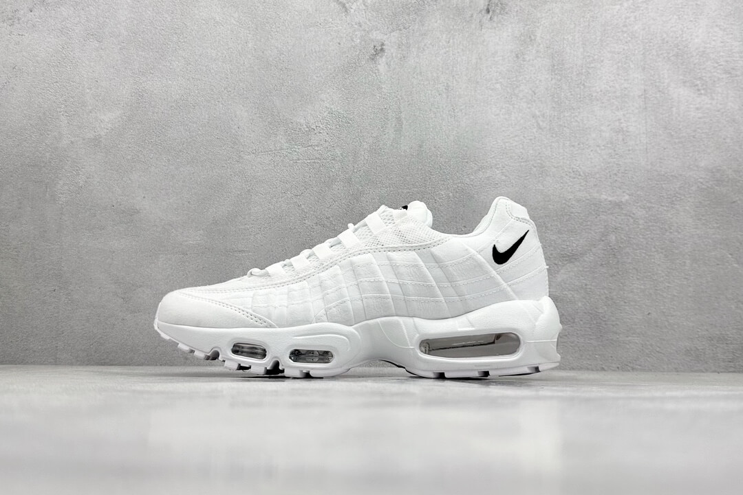 Nike Air Max 95 White Black Swoosh Sneakers