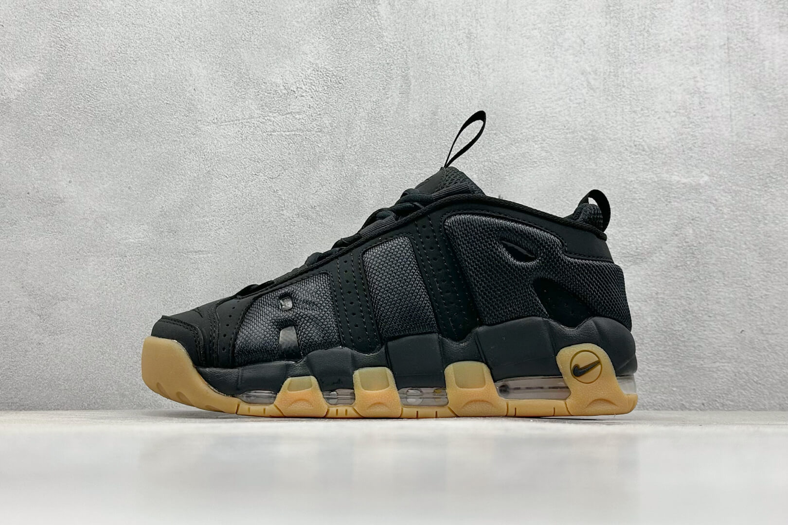 Nike Air More Money Black Gum Sole Sneakers