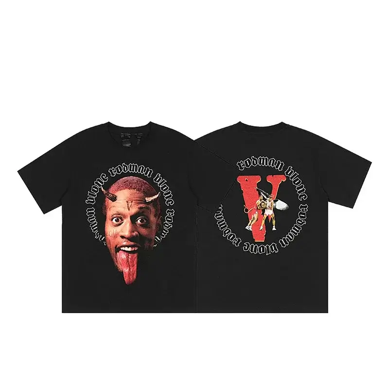 VLONE Black Dennis Rodman Devil Print T - Shirt