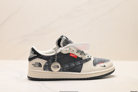 Nike Air Jordan1 Travis Scott Reverse Swoosh DIY Custom Low-top Basketball Shoe