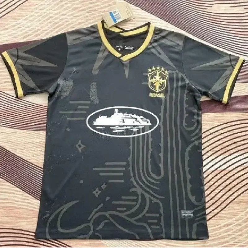 Corteiz Black Jersey with Blue Trim