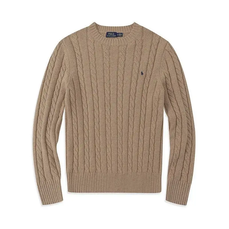 Polo Ralph Lauren  Tan Cable - Knit Crewneck Sweater