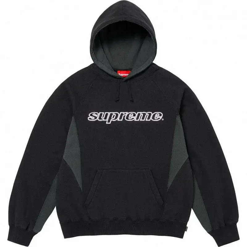 Supreme Black Paneled Hooded Sweatshirt