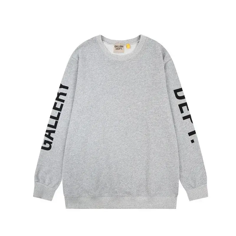 GALLERY DEPT. Gray Crewneck Sweatshirt with Sleeve Brand Print