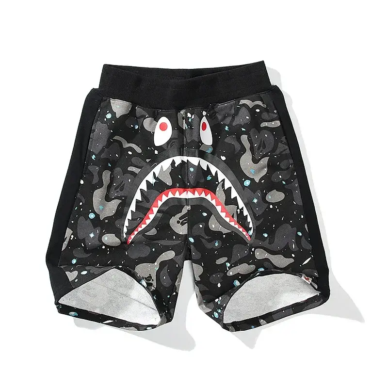 Bape Black Camouflage Shark Mouth Starry Pattern Shorts