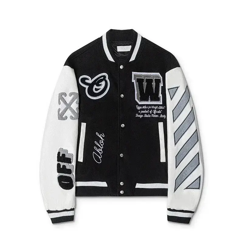 OFF-WHITE Black & White Varsity Jacket