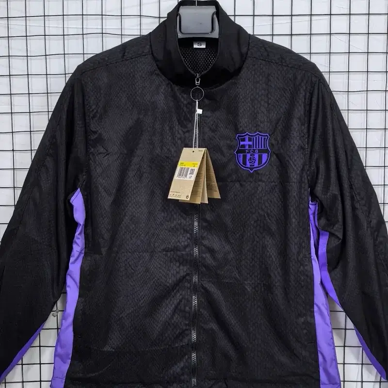 Corteiz Black Jacket with Purple Stripes, Snake - Skin Pattern, Zipper & FCB Logo