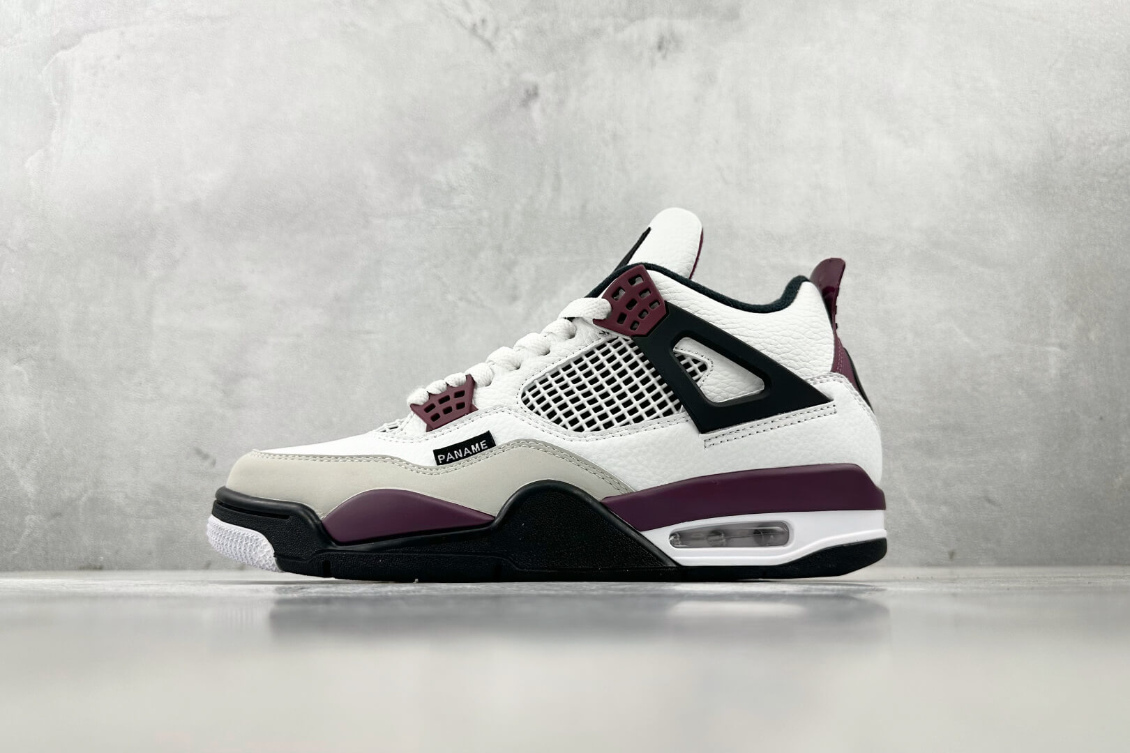 Air Jordan 4 Retro White & Burgundy Casual Sneakers