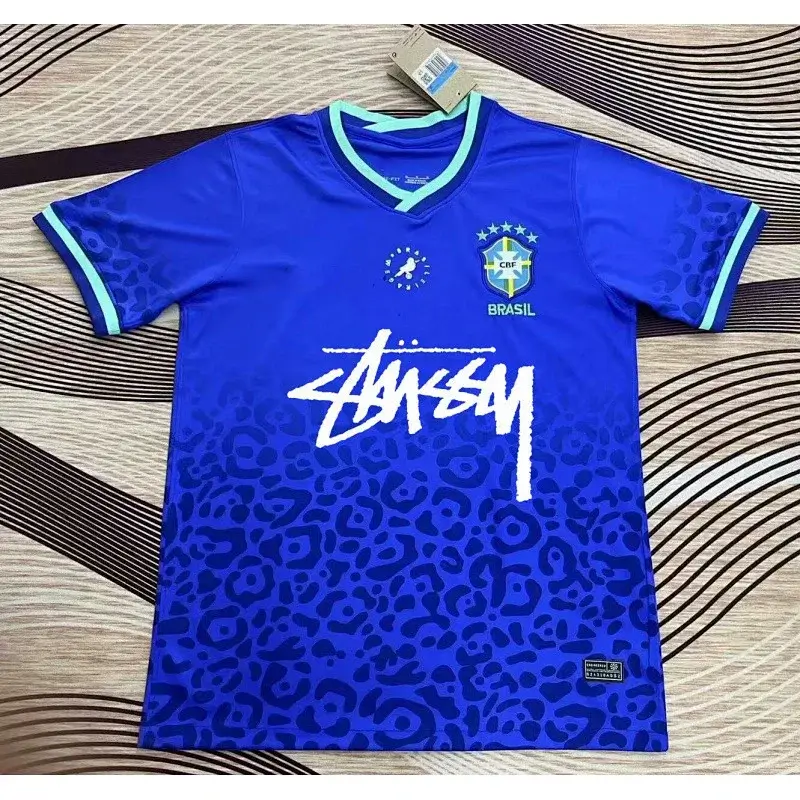 Stussy Green Soccer Jersey with Neon Stripes & Mexico Badge