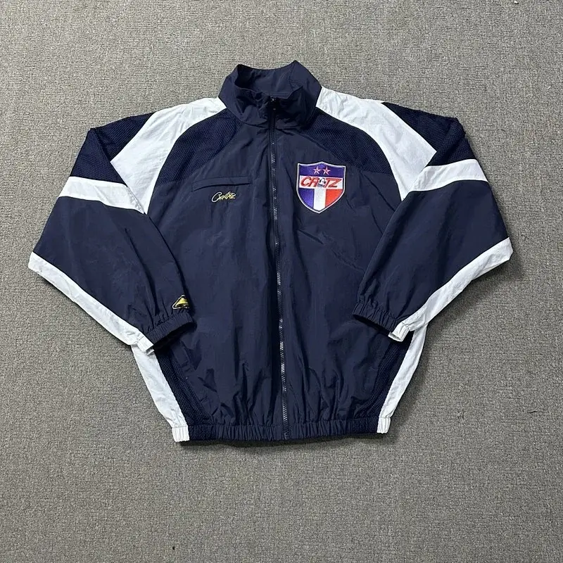 Chute Navy Blue & White CRUZ Logo Zip - Up Track Jacket