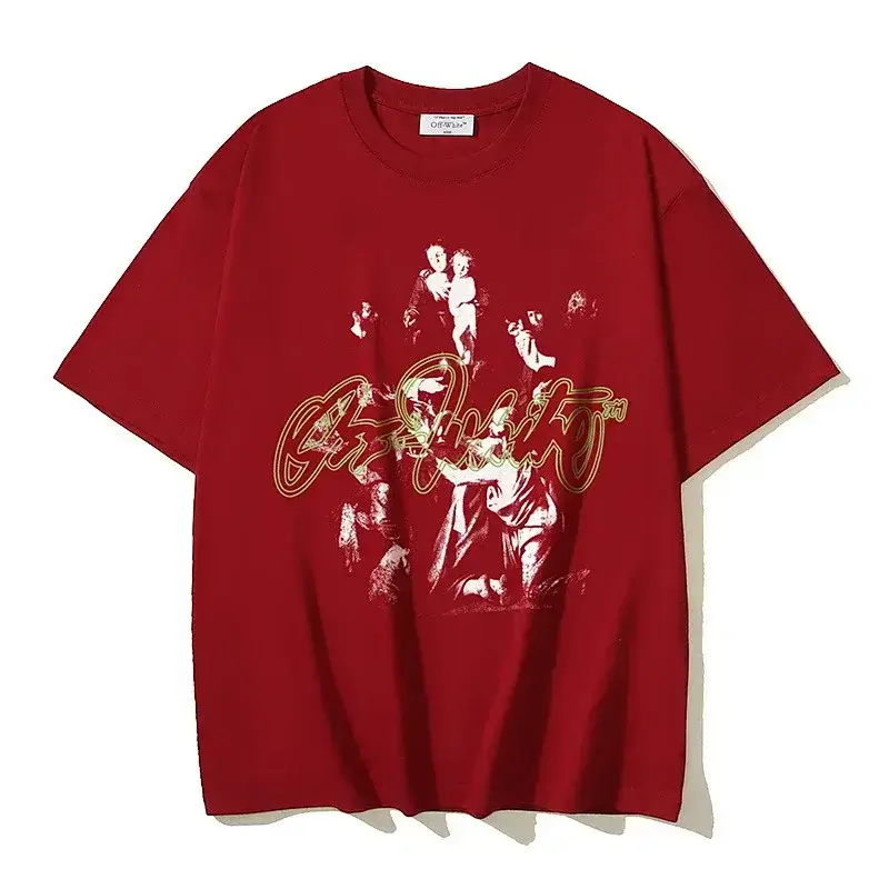 Off-White Red Graphic Oversized T-Shirt