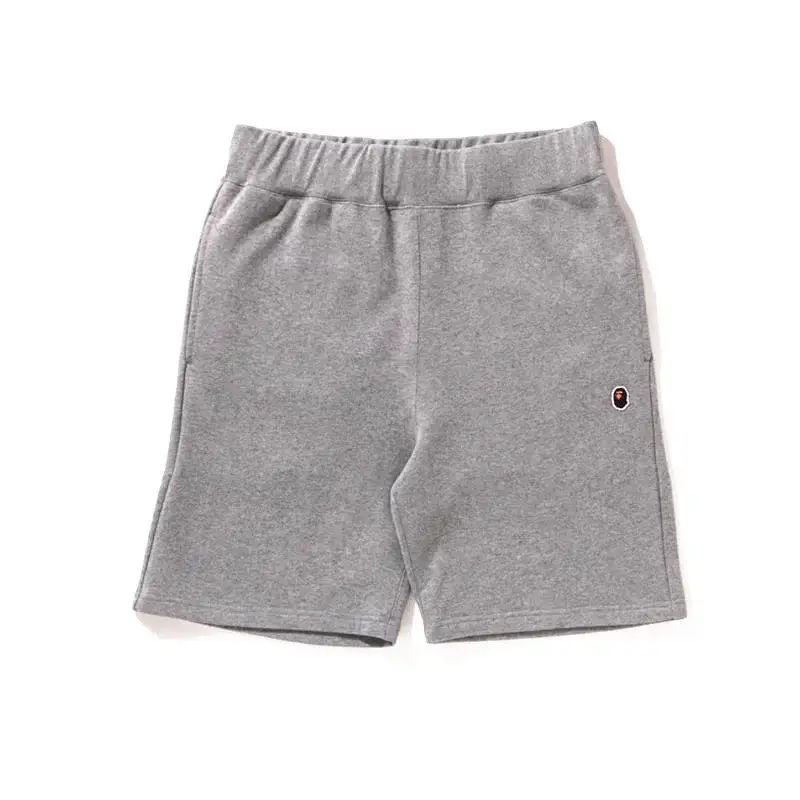 BAPE Gray Sweat Shorts with Ape Head Logo