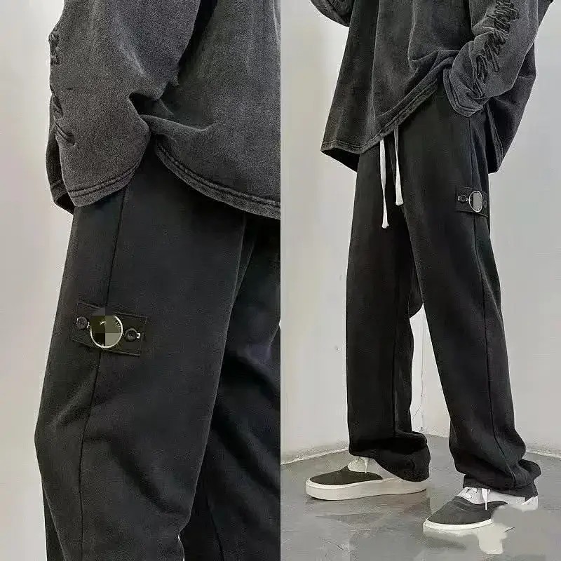 UrbanStyle Black Loose Sweatpants with Metal Ring Pocket