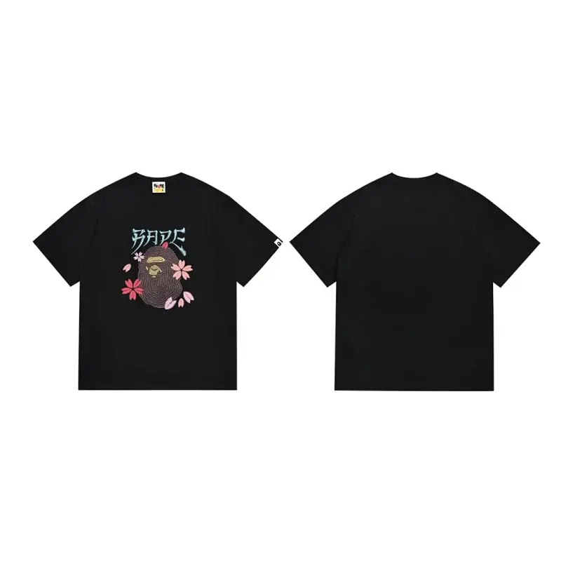 BAPE Black Ape Head Cherry Blossom Graphic T - Shirt