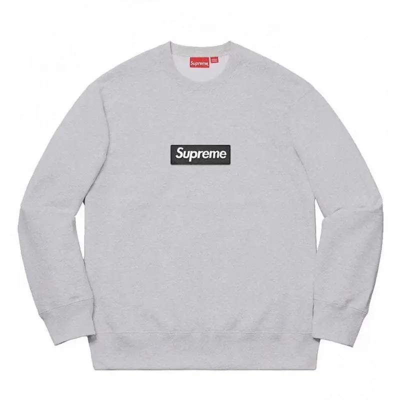 Supreme Gray Crewneck Sweatshirt with Box Logo