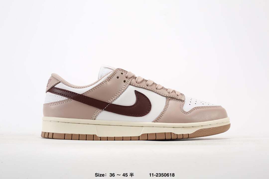 Nike Dunk Low Pink Beige Burgundy Shoes