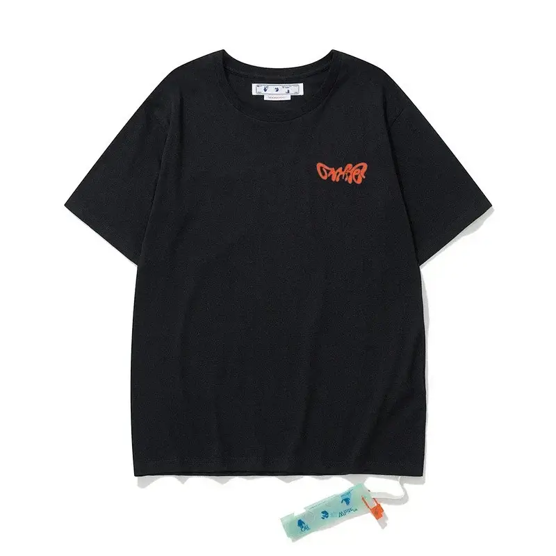 OFF-WHITE Black Graffiti Logo T - Shirt