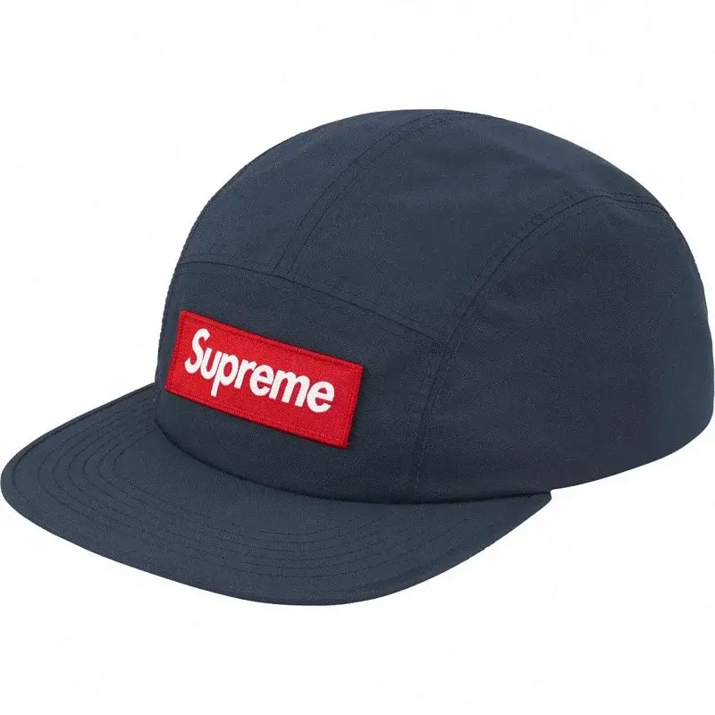 Supreme Dark Blue 5-Panel Cap Red Logo