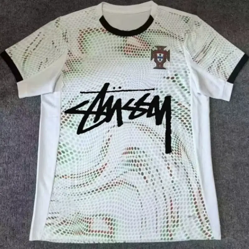 Stussy England Jersey with Colorful Stripes