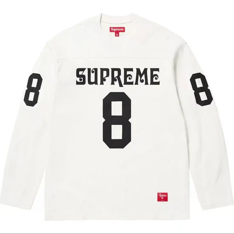 Supreme White Long-Sleeve T-Shirt with "8" Design
